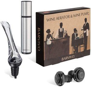 Barvivo Wine Aerator & Wine Saver Pump With 2 Vacuum Bottle Stoppers